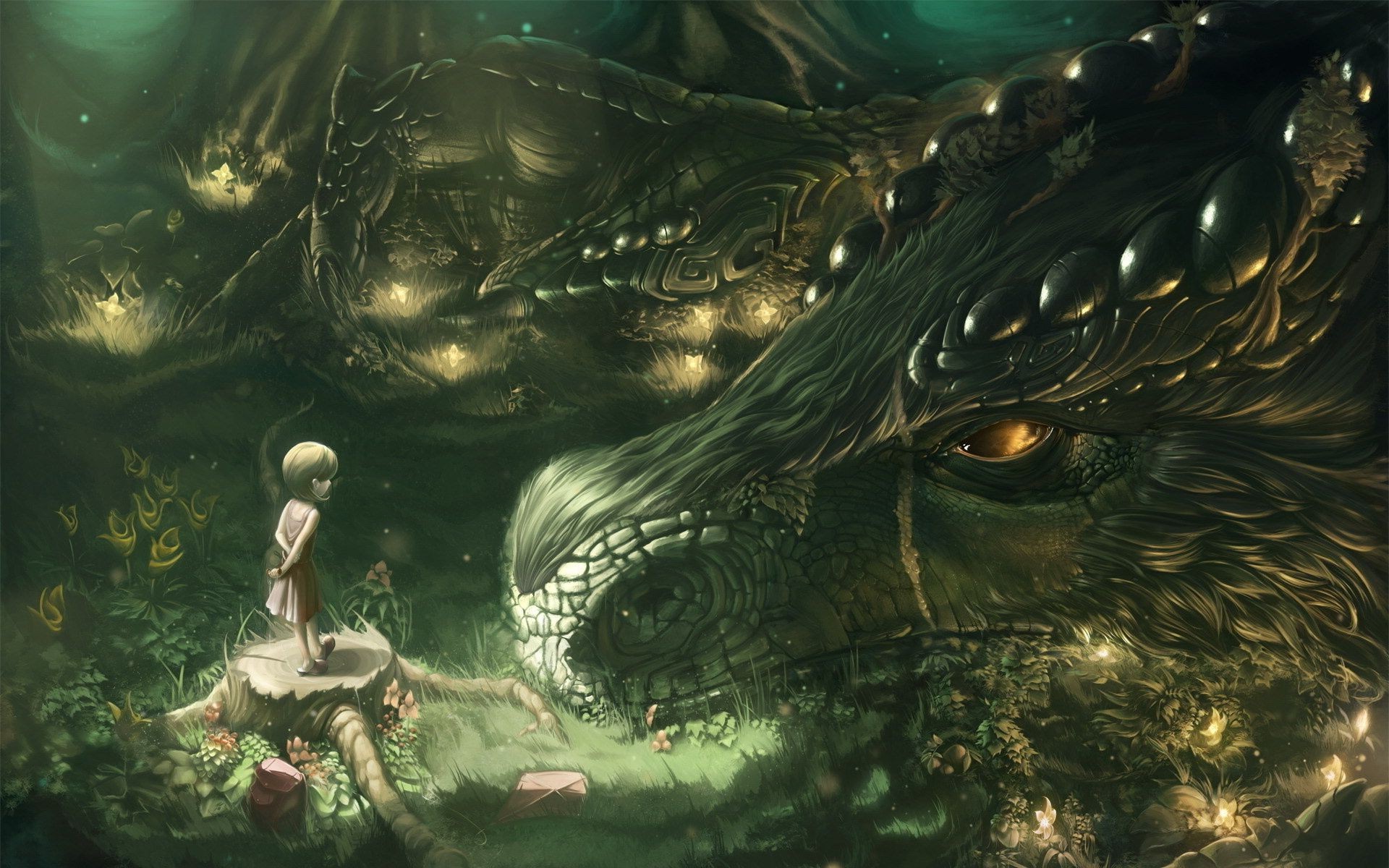 dragons underwater water fish swimming art