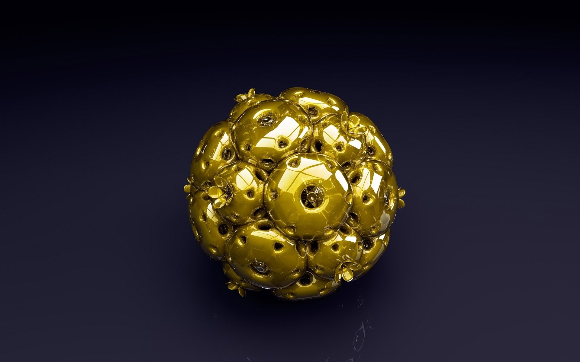 abstract desktop jewelry gold shining ball art