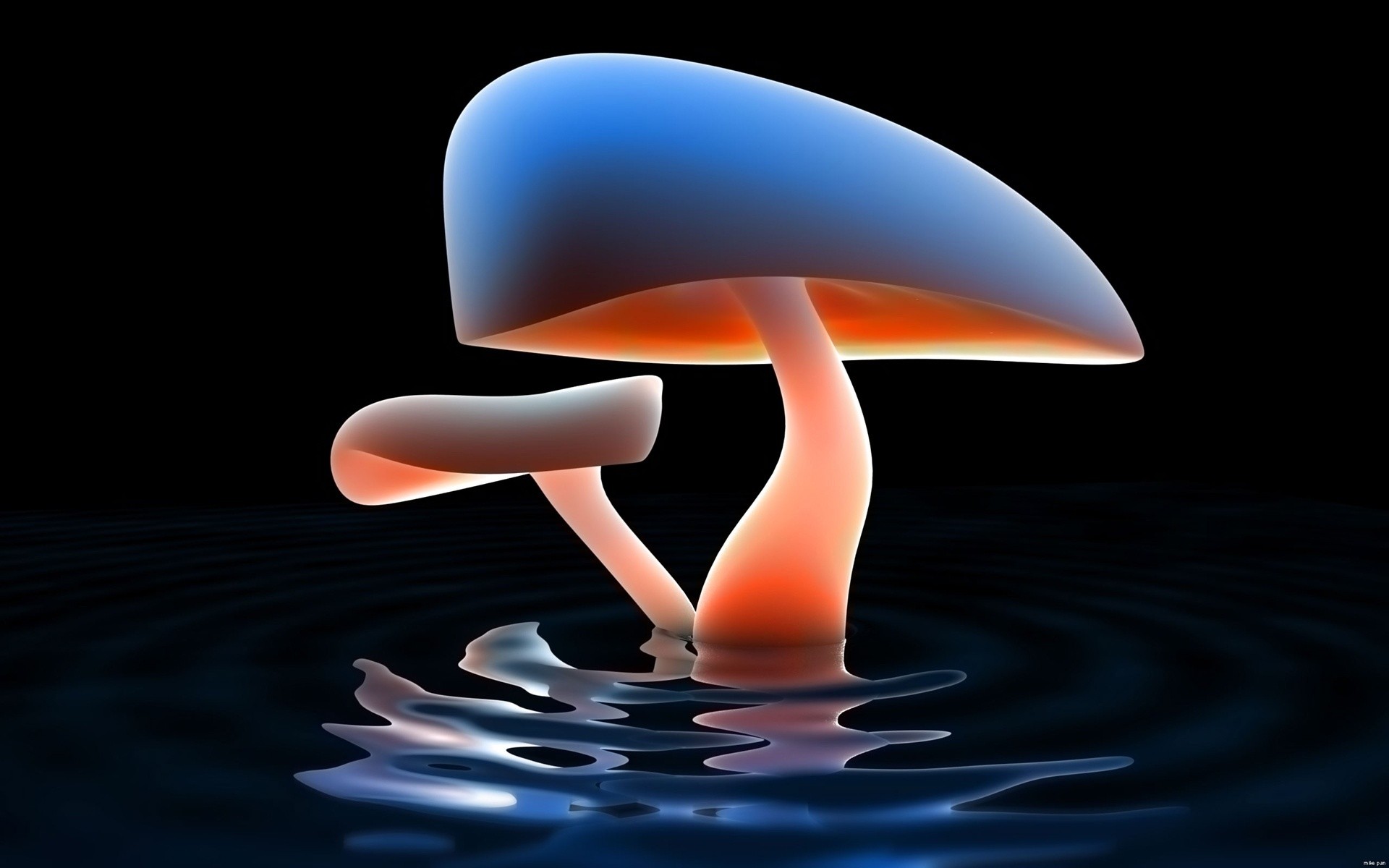 abstract desktop illustration mushroom lake neon