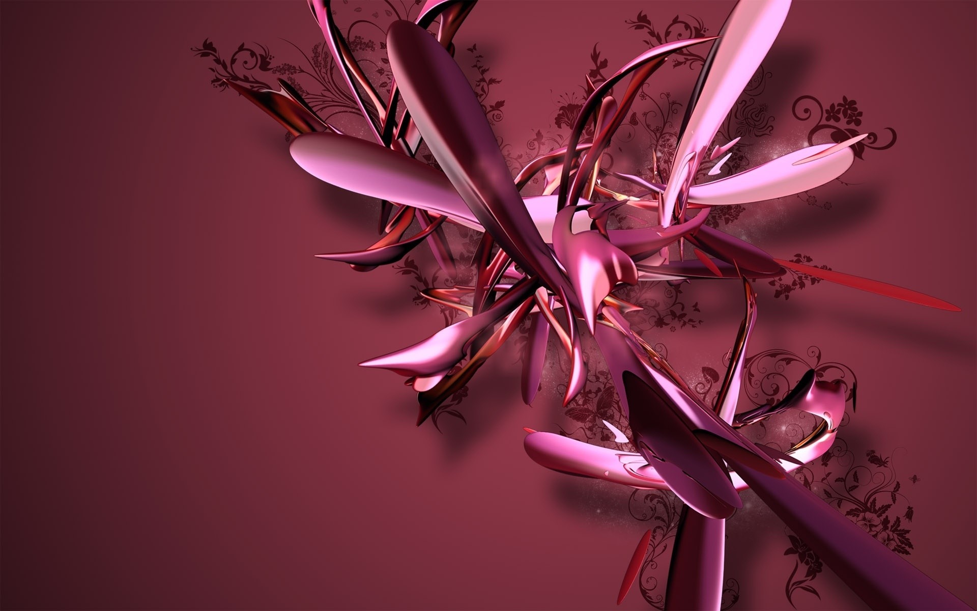 abstract nature bright elegant leaf flower red art