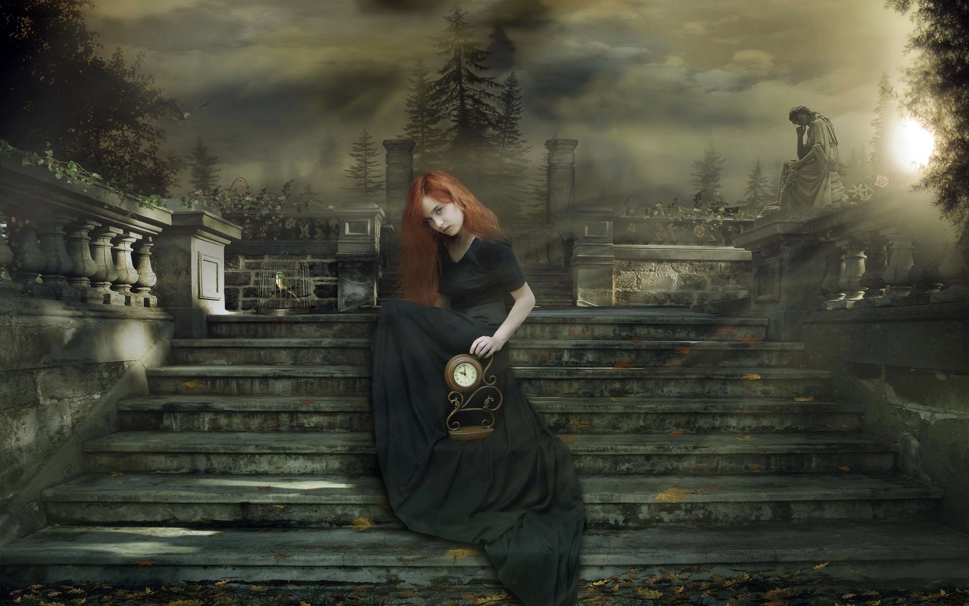 fantasy adult one woman girl outdoors portrait