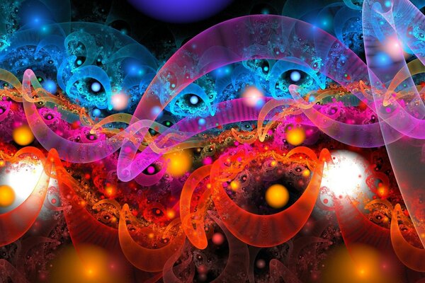 Multicolored iridescent patterns and balls