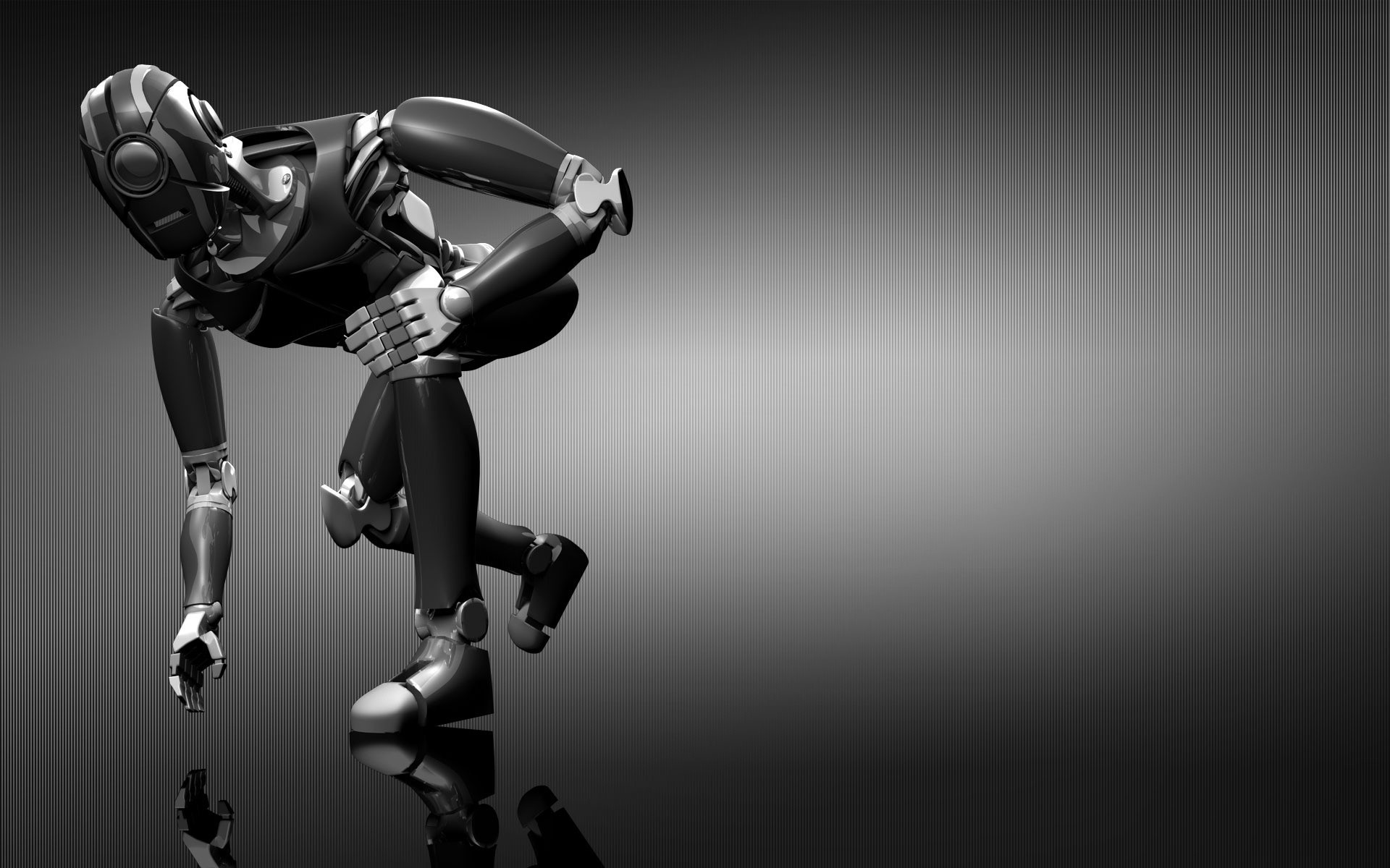 robots monochrome man art nude woman one