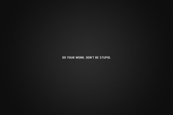 Small inscription in white font on a black background