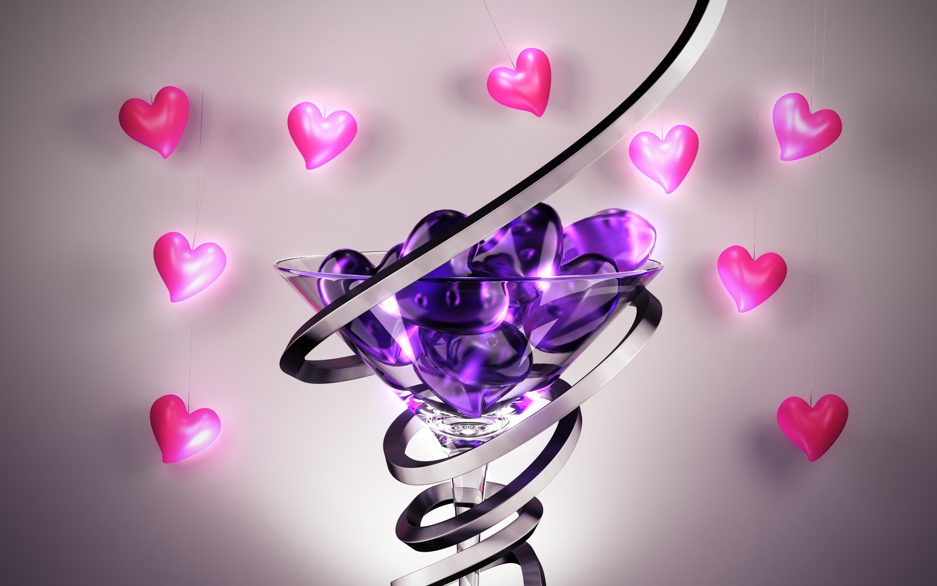 abstract romance love heart romantic bright decoration desktop design spiral glass