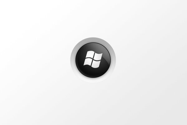 Desktop windows screensaver black button on a light background