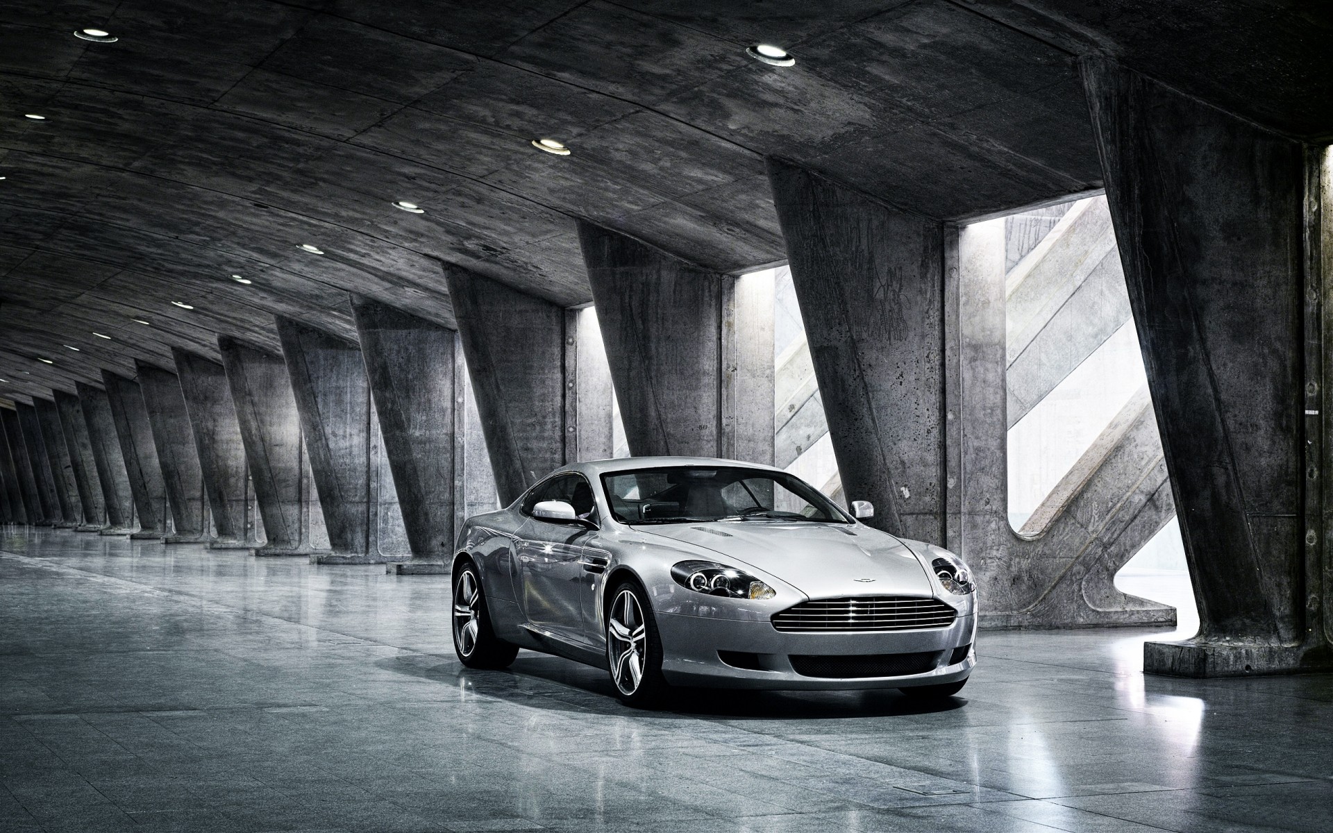 aston martin car monochrome vehicle transportation system pavement abandoned tube street light aston martin db9