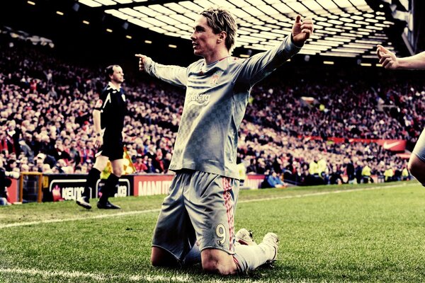 Victory after scoring a goal