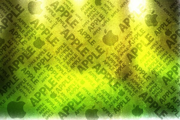 Computer-generated version of the Apple logo on a green background