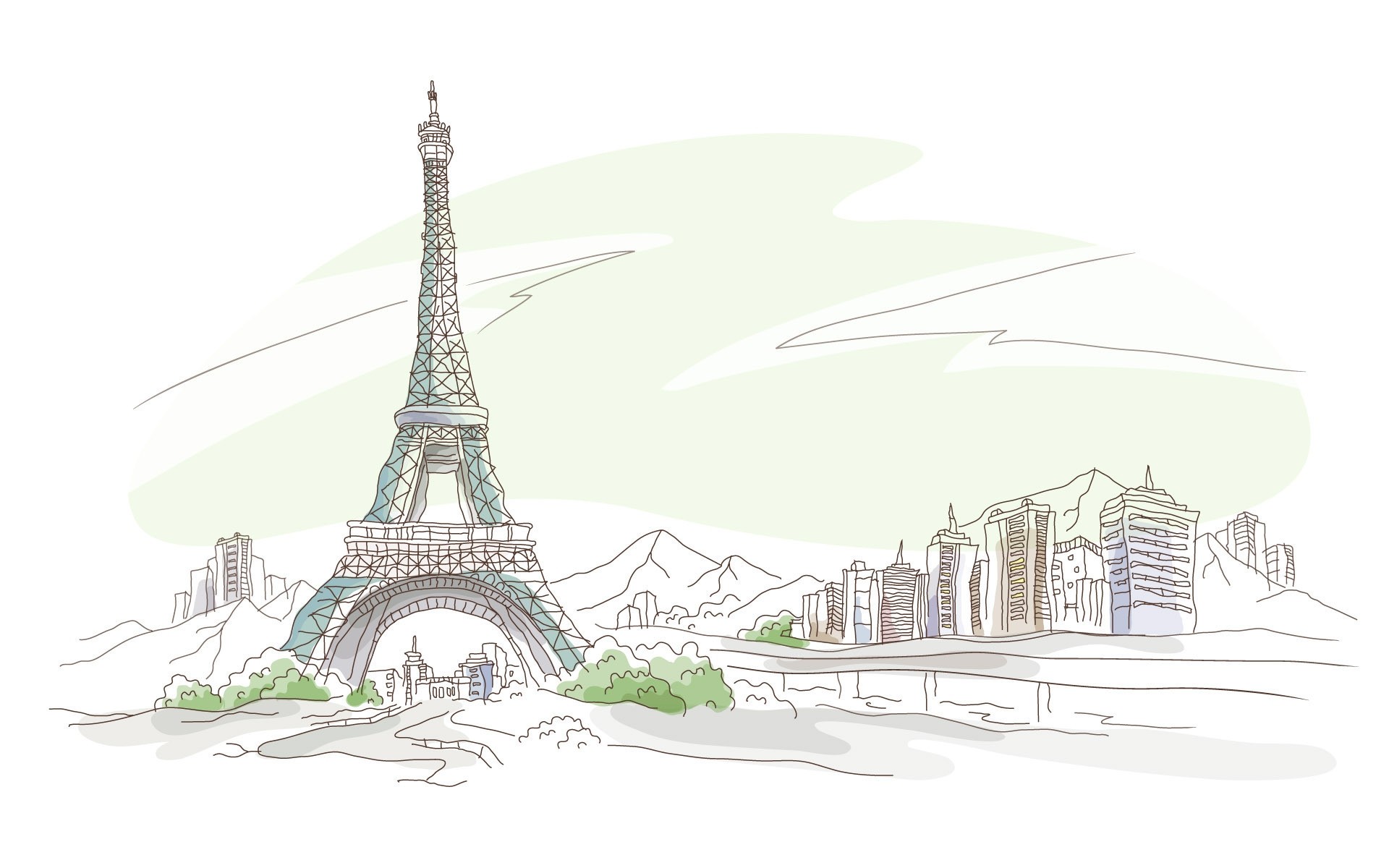 drawings architecture building tower city illustration travel landmark tourism art skyline sky monument urban roof cityscape silhouette desktop capital paris france photo