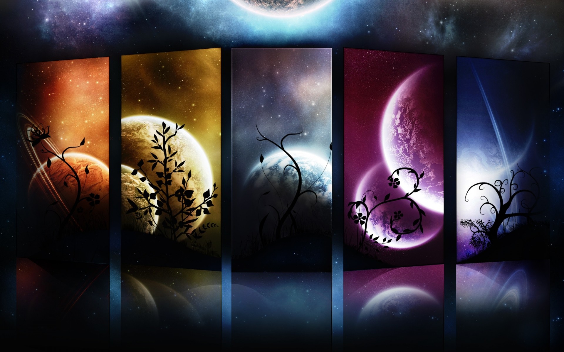 photo manipulation moon halloween desktop dark scary skittish illustration abstract fantasy space planets