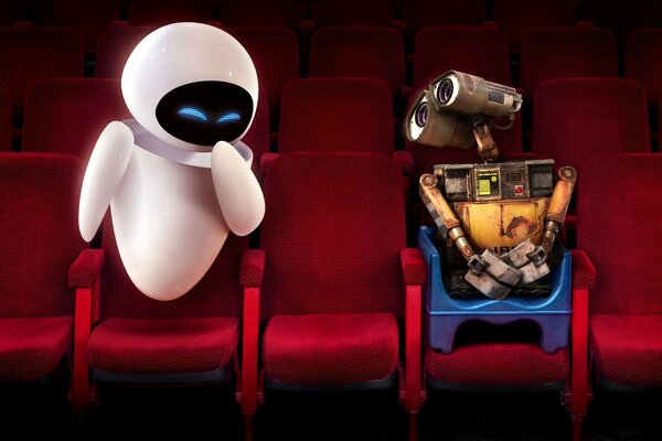 Wall-e eva cinema shy makes red cres laugh