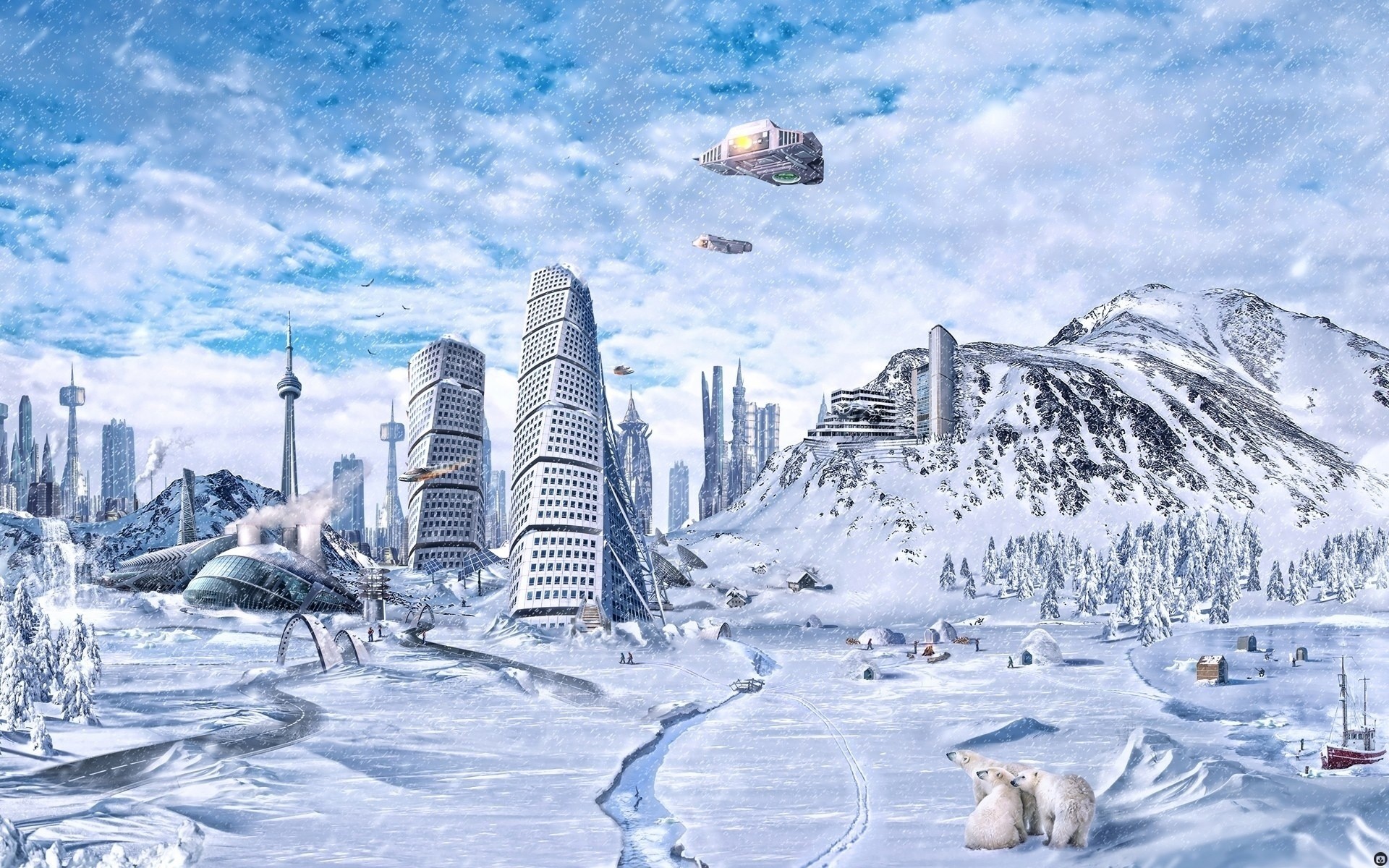 fantasy snow winter cold ice mountain frozen frost travel landscape high mountain peak scenic