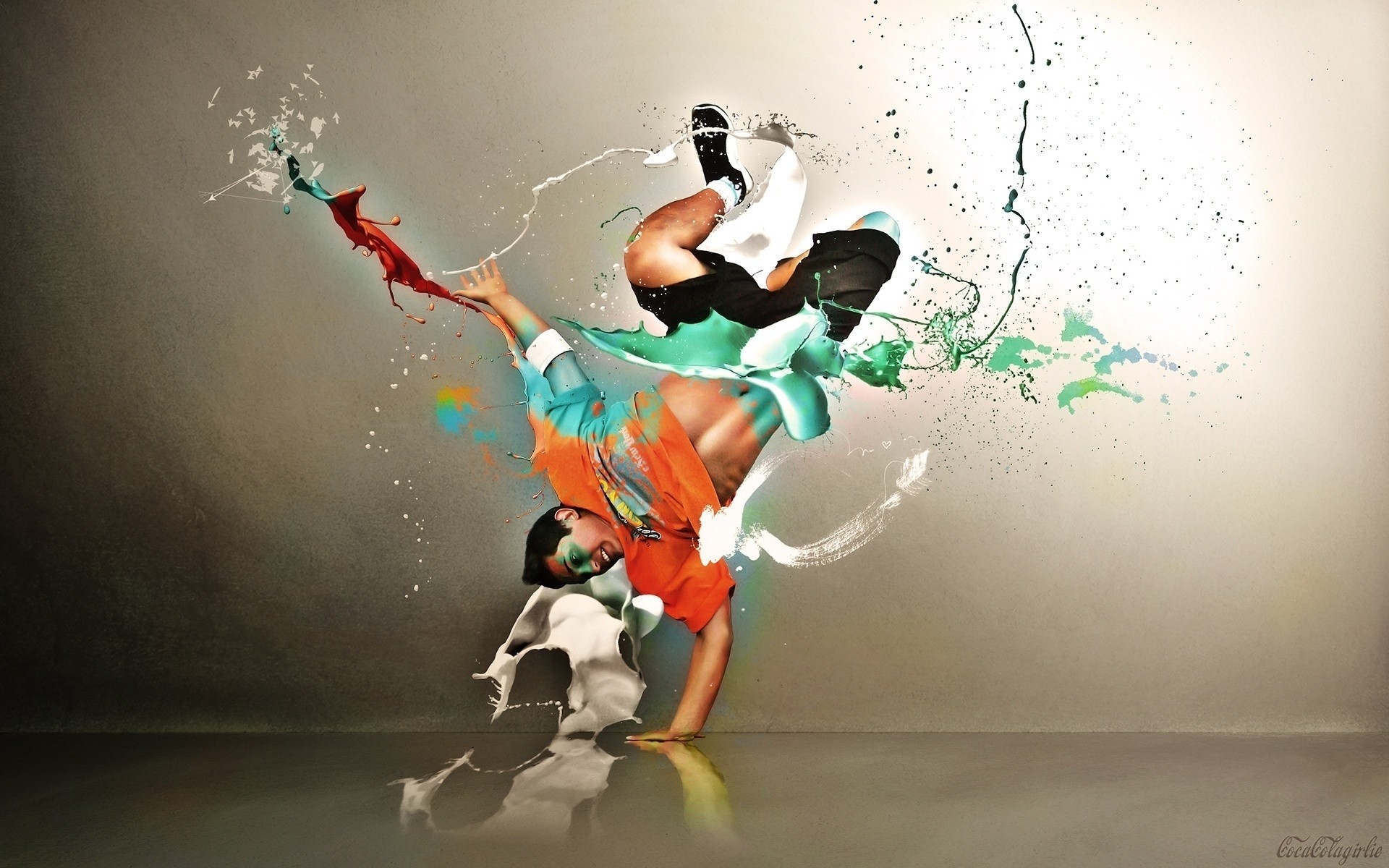 photo manipulation motion adult competition dancer dancing action athlete one jump acrobat agility man dance colours