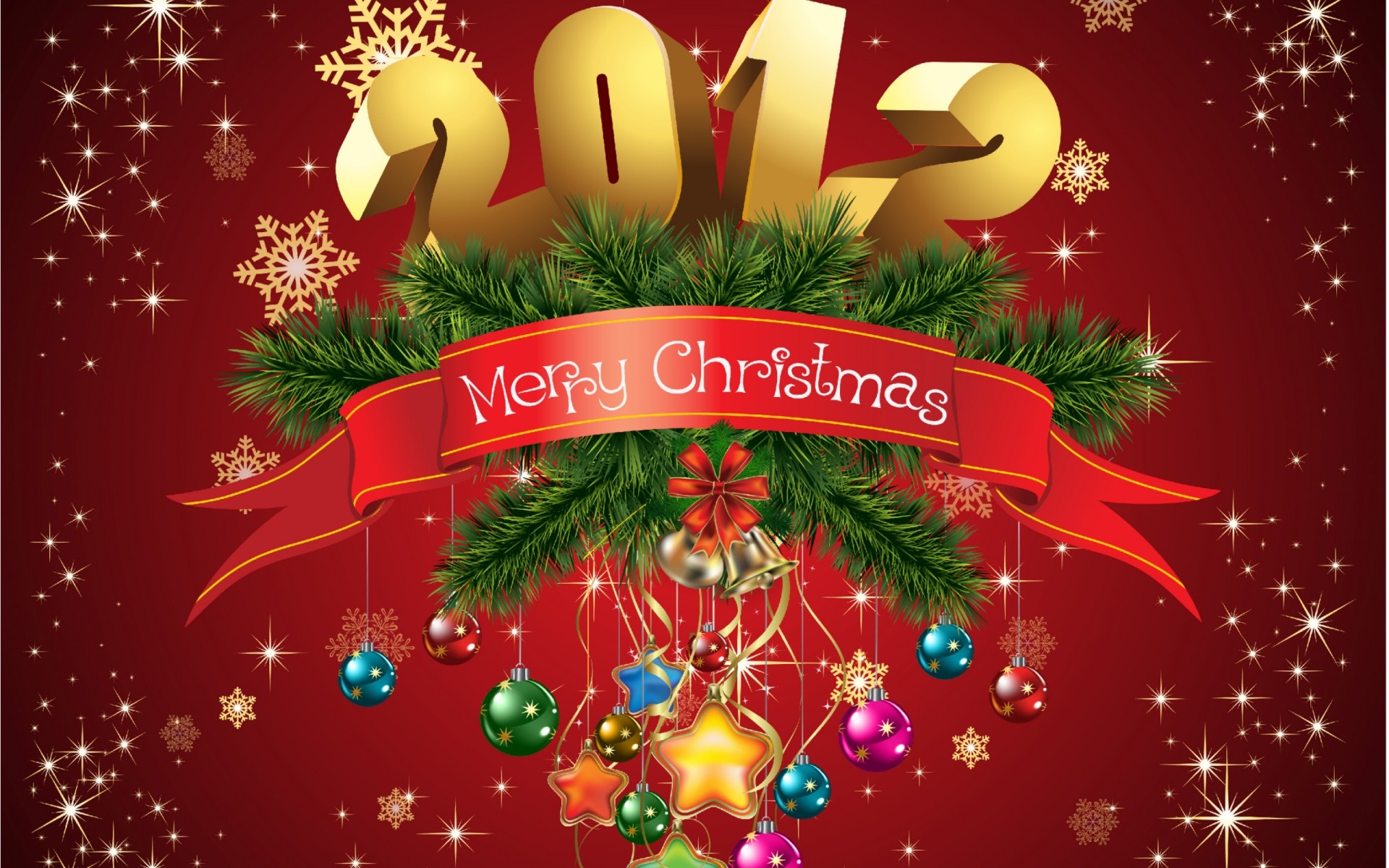 christmas winter celebration merry eve christmas tree greeting snowflake shining new year decoration holly card season snow thread illustration mistletoe gold traditional globes ornaments