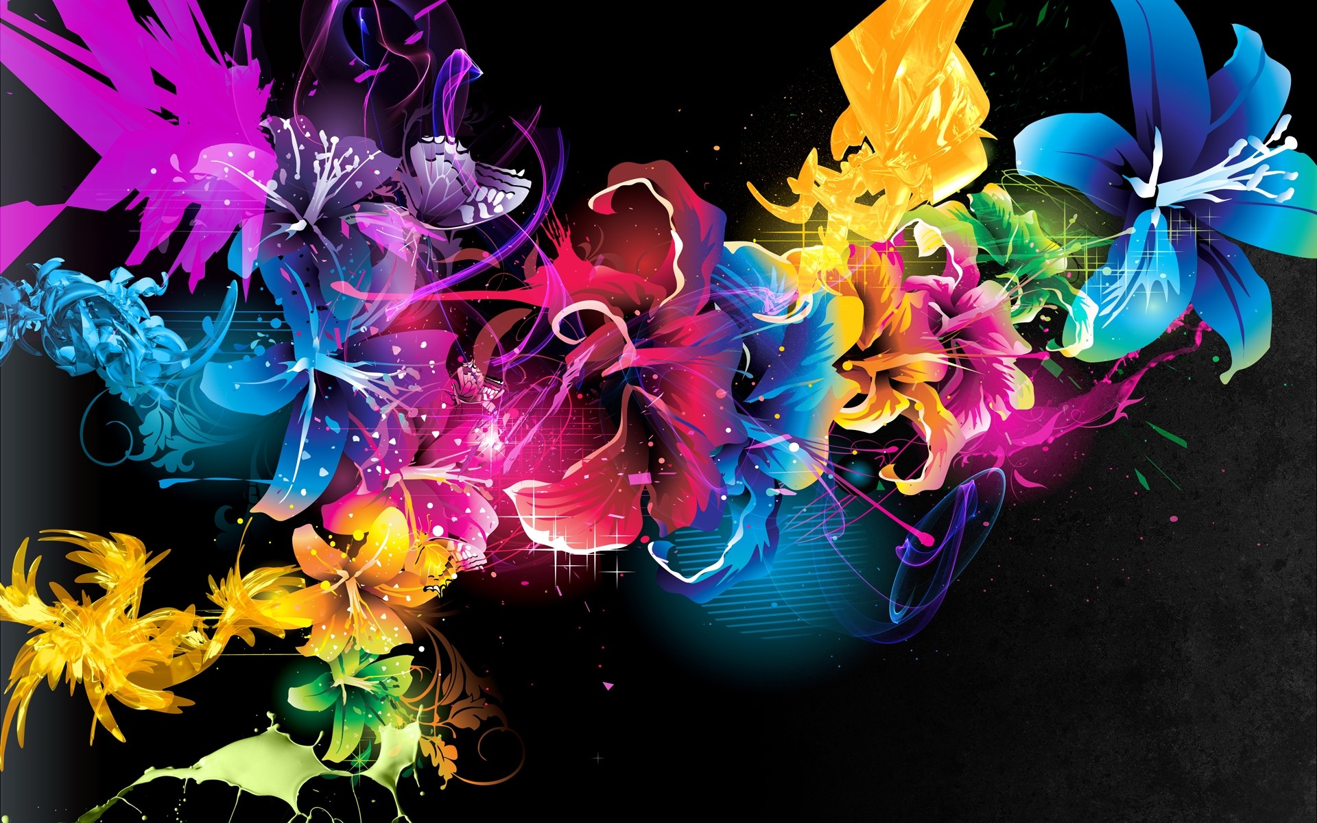 abstract color desktop bright decoration flower nature flora leaf beautiful design blue red purple background
