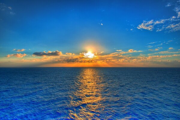 Sunset landscape reflected in the water