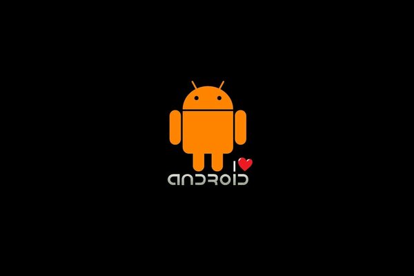 Android logo on a black background
