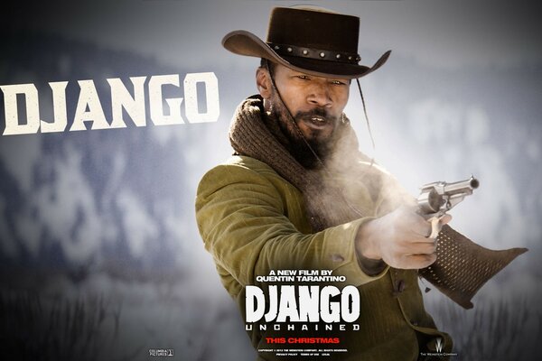The poster for the movie. Django unchained. One against all