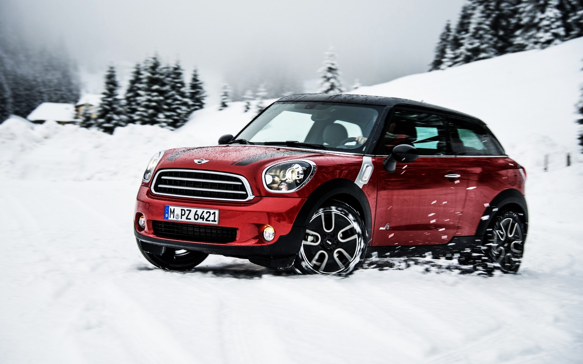 mini car snow vehicle winter race fast hurry transportation system drive ice wheel rally competition action cold track drift automotive mini cooper paceman