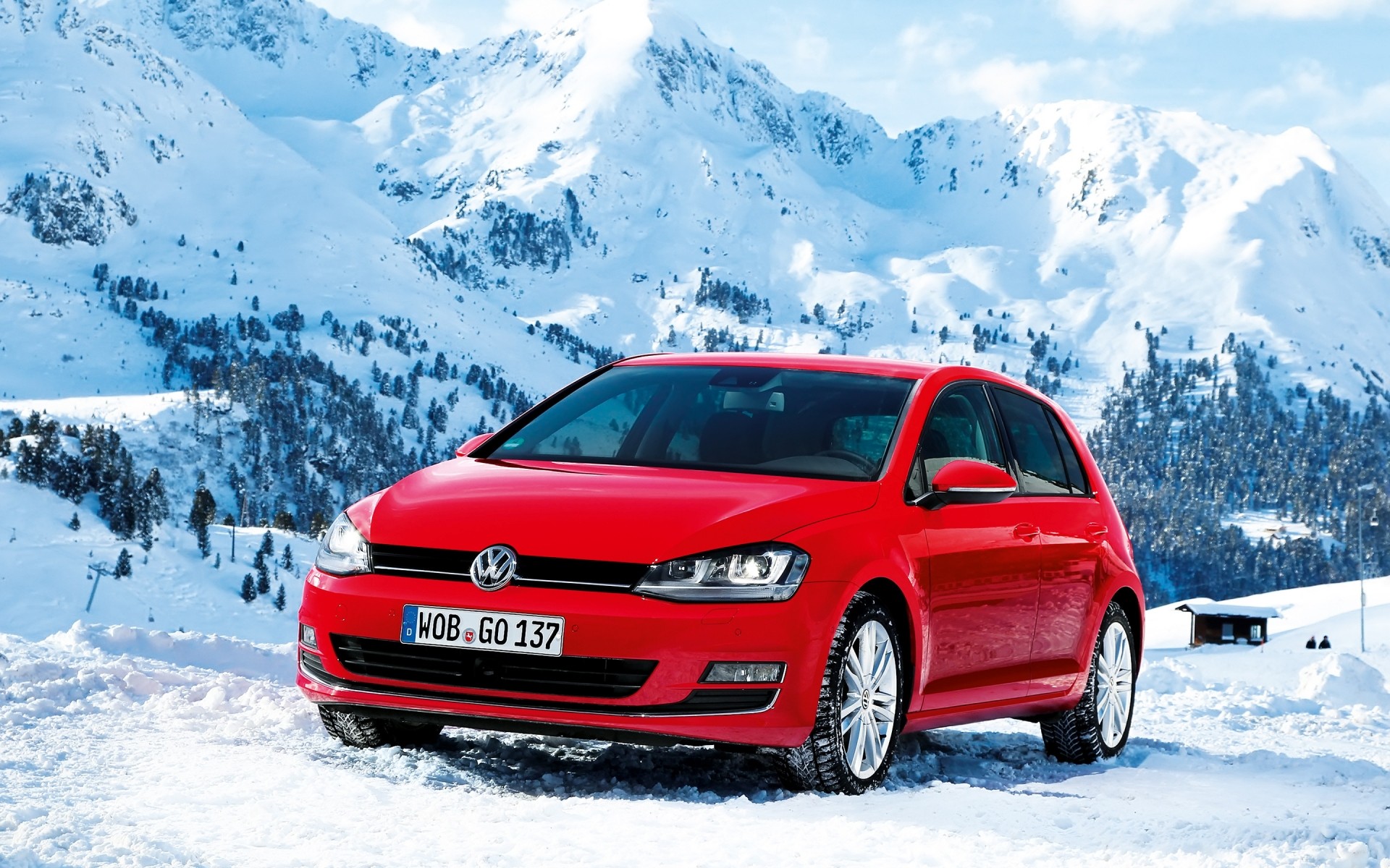 volkswagen snow winter car vehicle cold ice mountain transportation system hurry action track vw golf