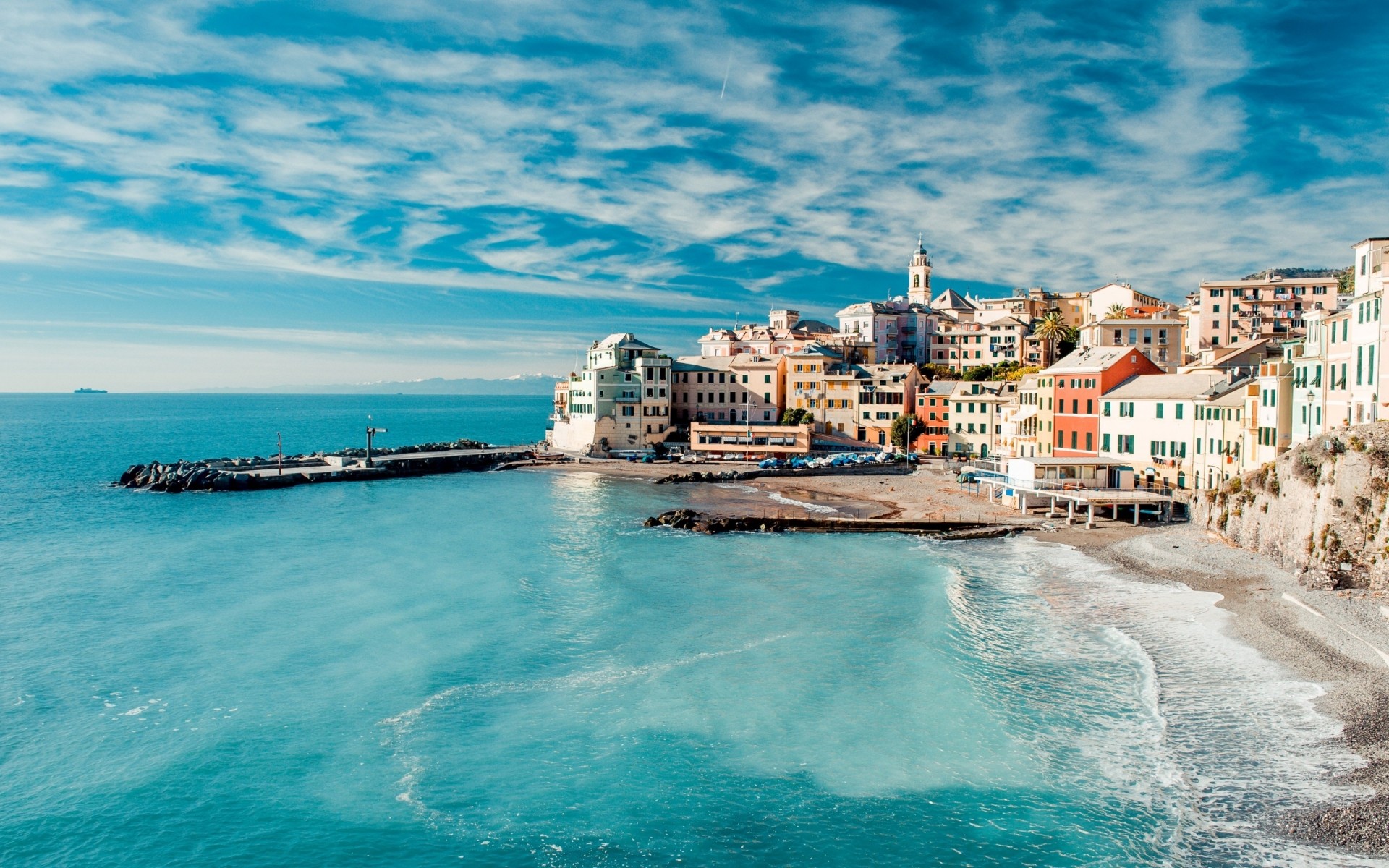 italy sea water travel seashore ocean vacation tourism beach sky architecture sight city boat shore building resort bay outdoors scenic cinque terre lanscape