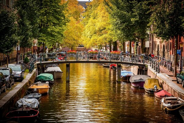 Water channel in the middle of the city