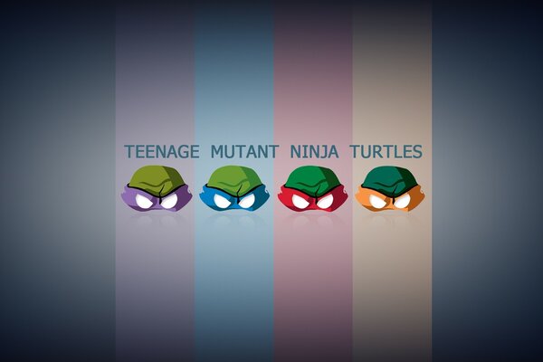 Ninja turtle masks on striped background