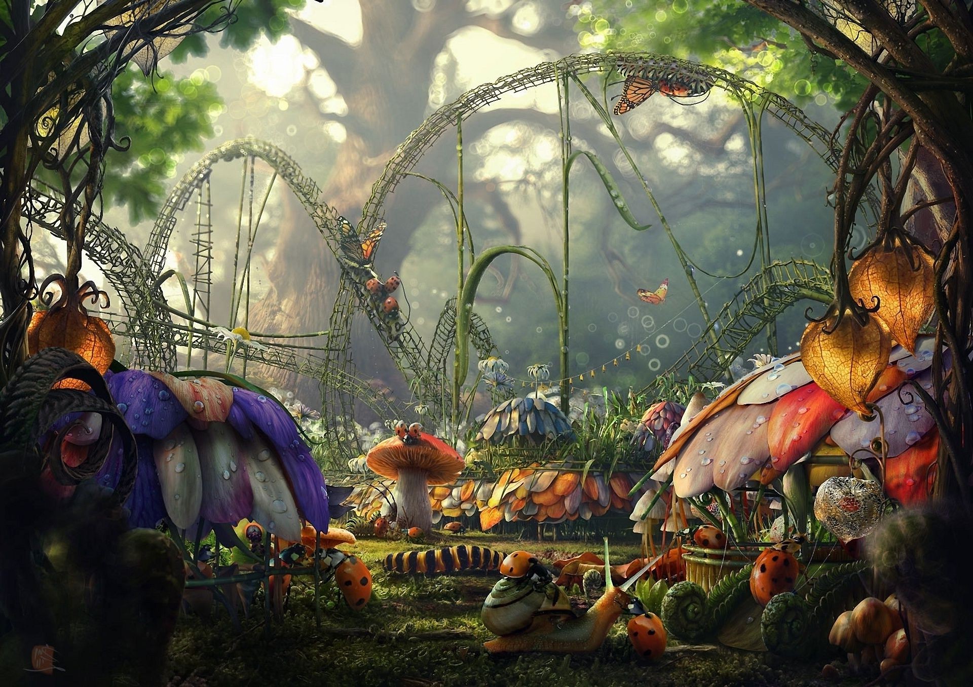fantasy group tree art illustration