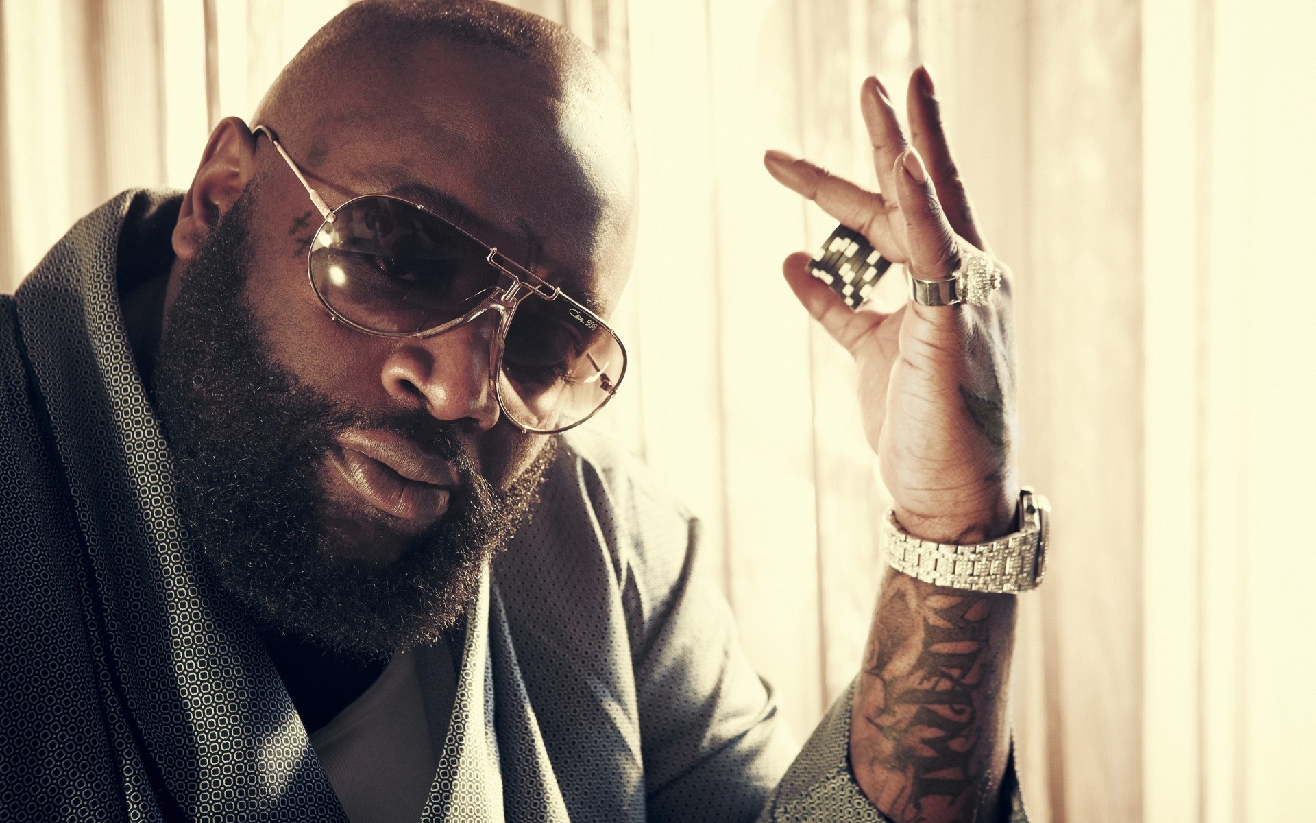 musicians man portrait sunglasses adult eyeglasses one eyewear fashion music rick ross