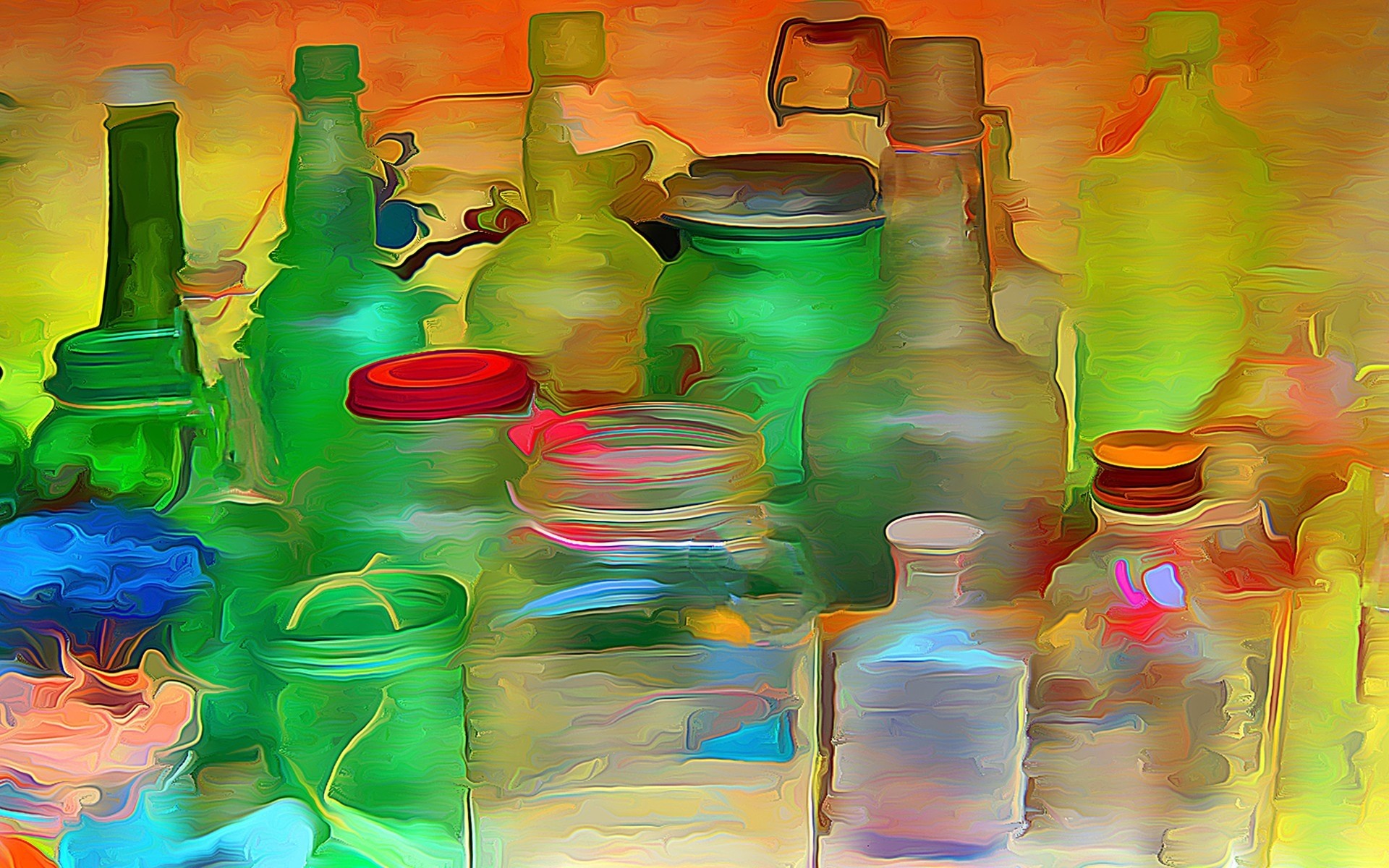 drawings container bottle plastic glass art empty color motley design jars bottles paintings cool