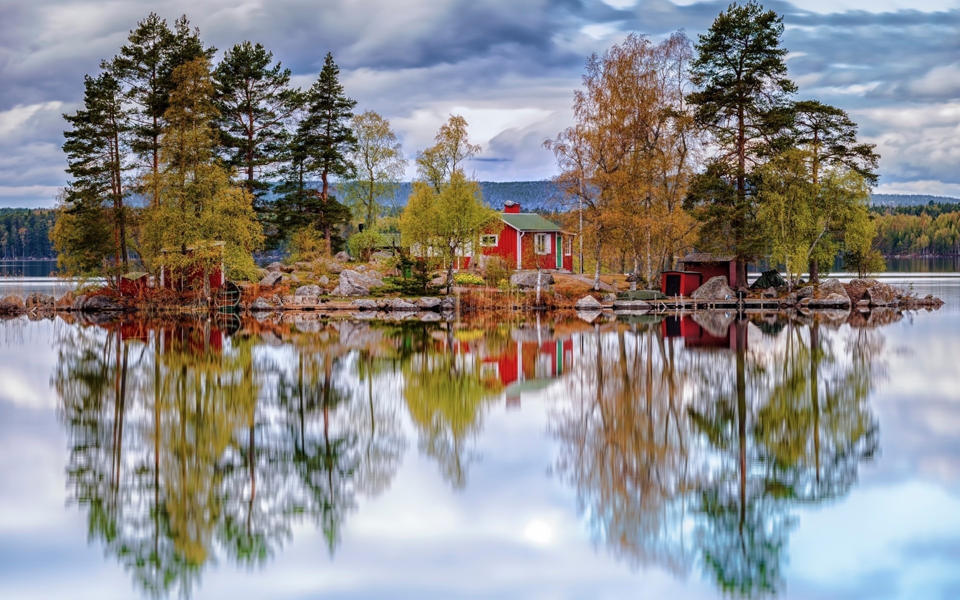 landscapes nature tree water lake wood season landscape reflection outdoors fall park pool composure scenic sky beautiful scene house trees