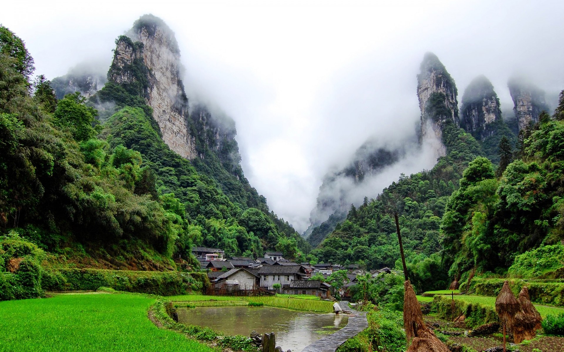 china mountain nature travel wood landscape water outdoors valley tree rock river summer fog mist scenic grass sky hill tourism mountains rocks forest