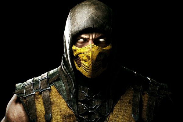 A fighter on a black background