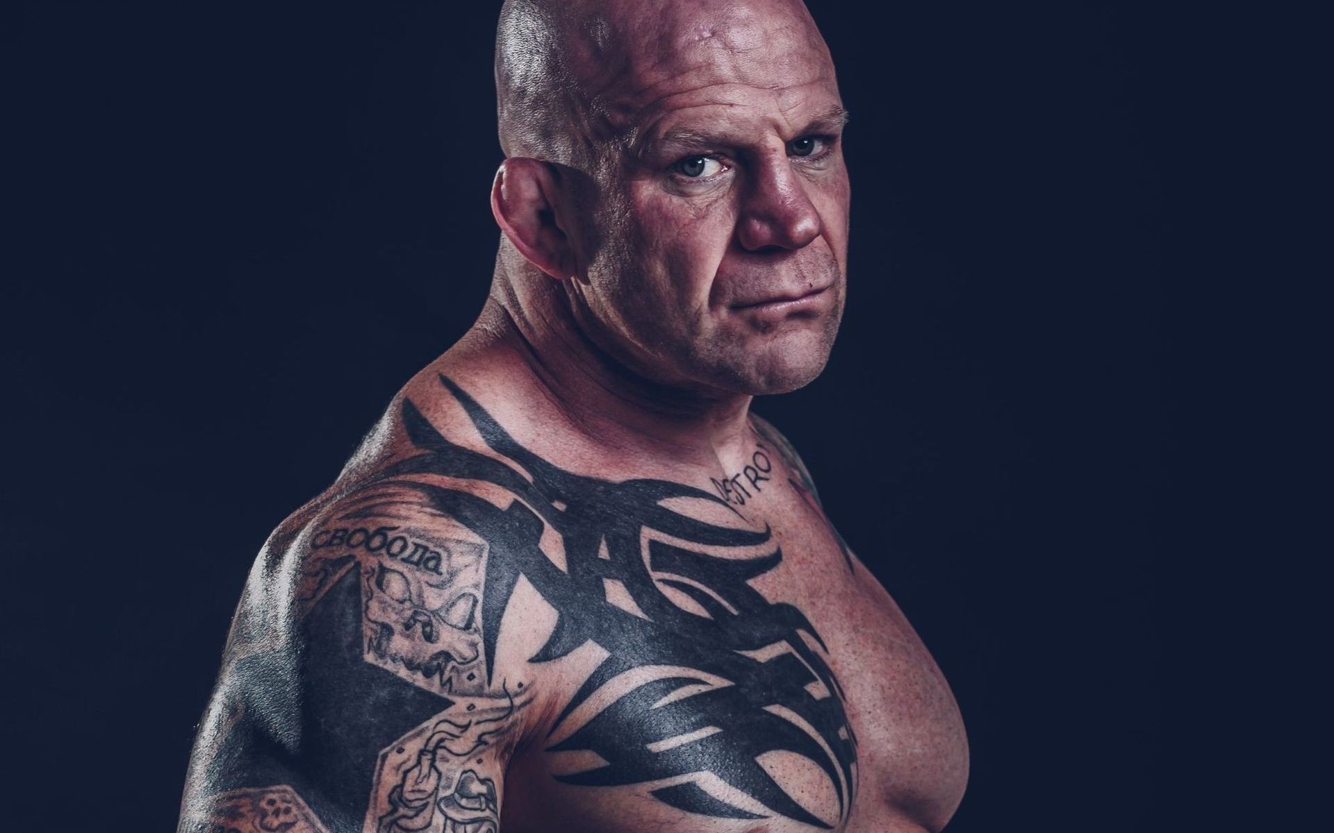 sports one man adult portrait tattoo bald athlete jeff monson mma fighter the snowman