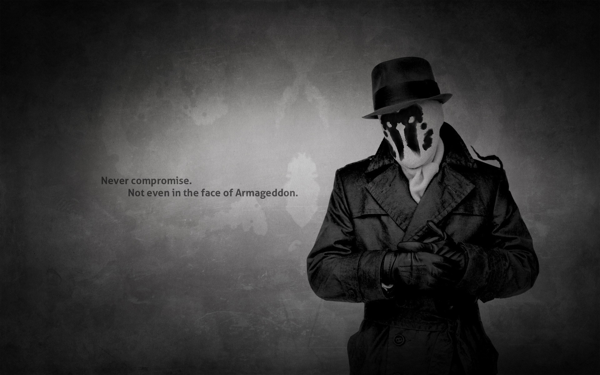 movies retro dark wear portrait man monochrome smoke adult one watchmen quote black fighter