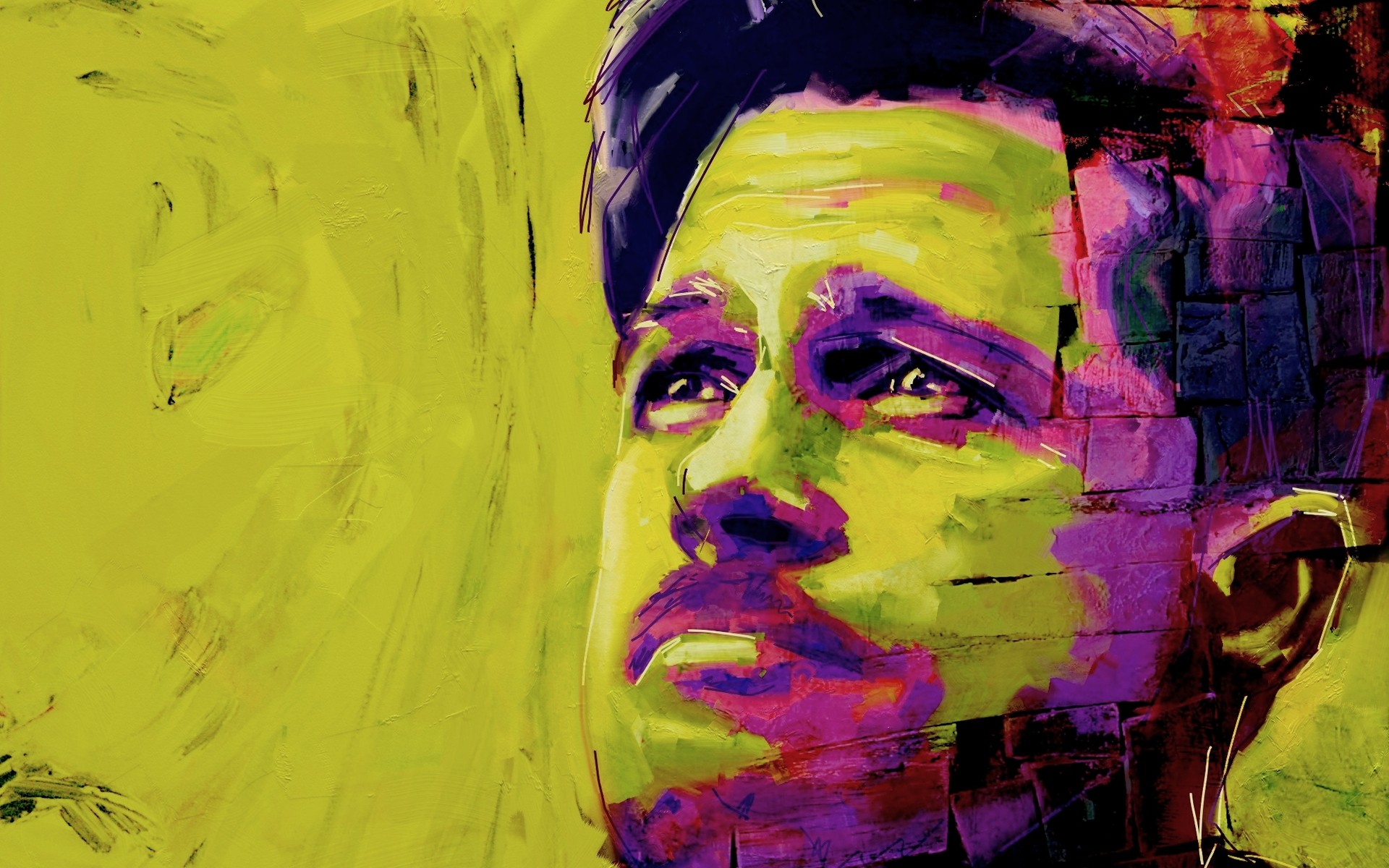 actors art painting artistic brush wear color adult mask portrait graffiti brad pitt actor