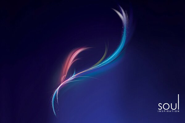 Illustration of a bright chaotic feather