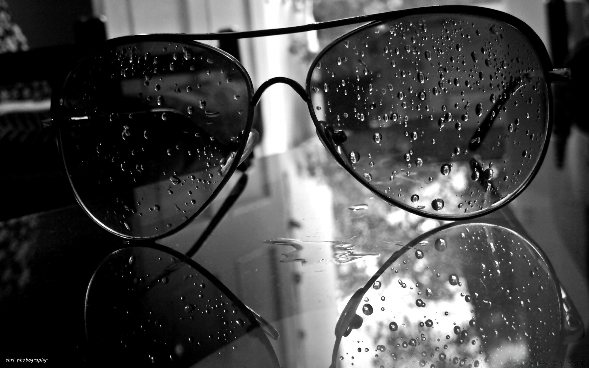 black and white rain monochrome wet water science glass reflection drop dark protection shining technology