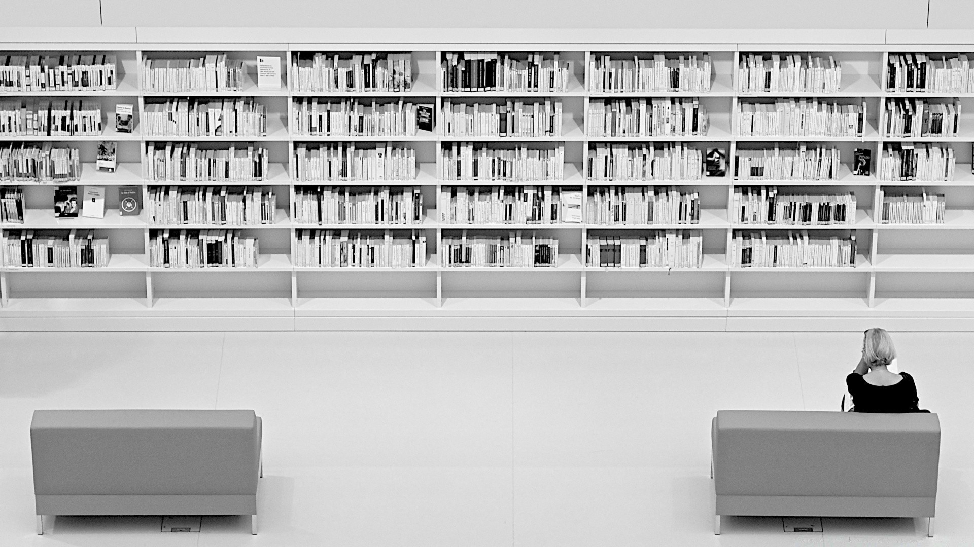 black and white bookcase shelf library room furniture family indoors education monochrome apartment