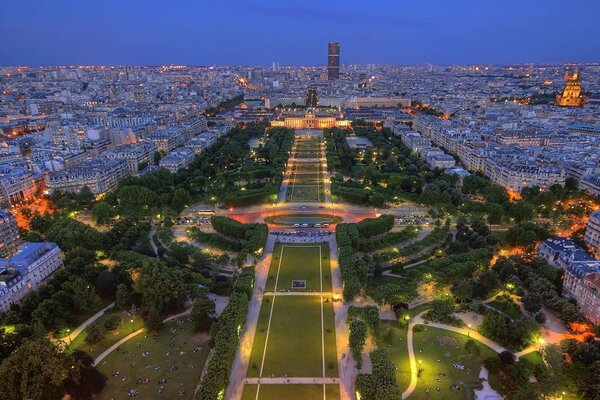 Paris france france lights park panorama twilight paris