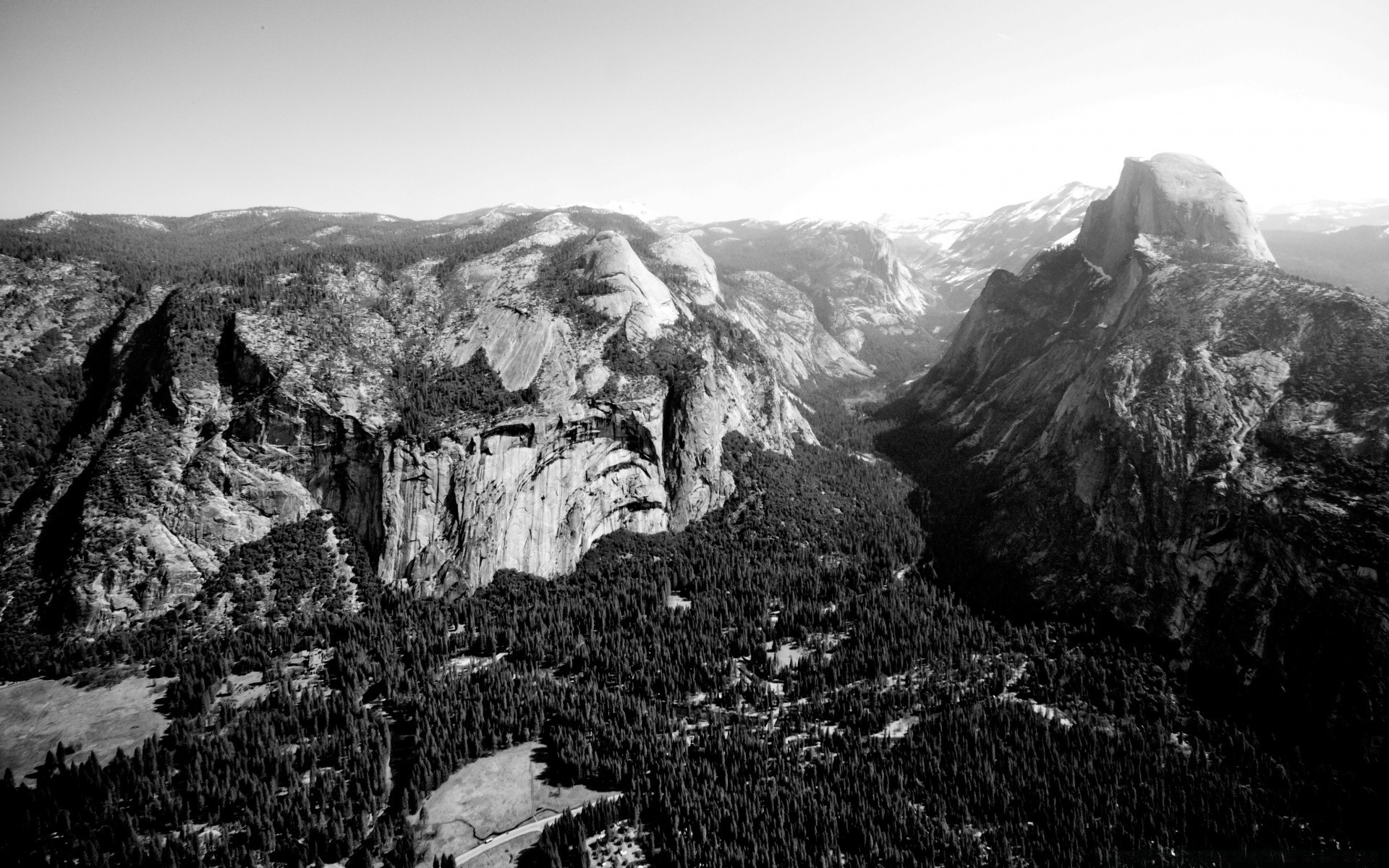 black and white mountain landscape outdoors nature rock travel snow scenic valley sky
