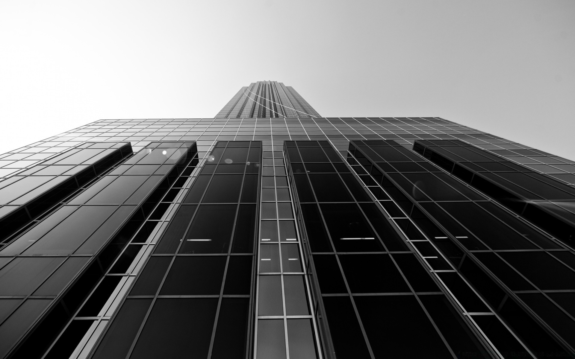 black and white city architecture modern monochrome reflection glass window perspective technology sky futuristic