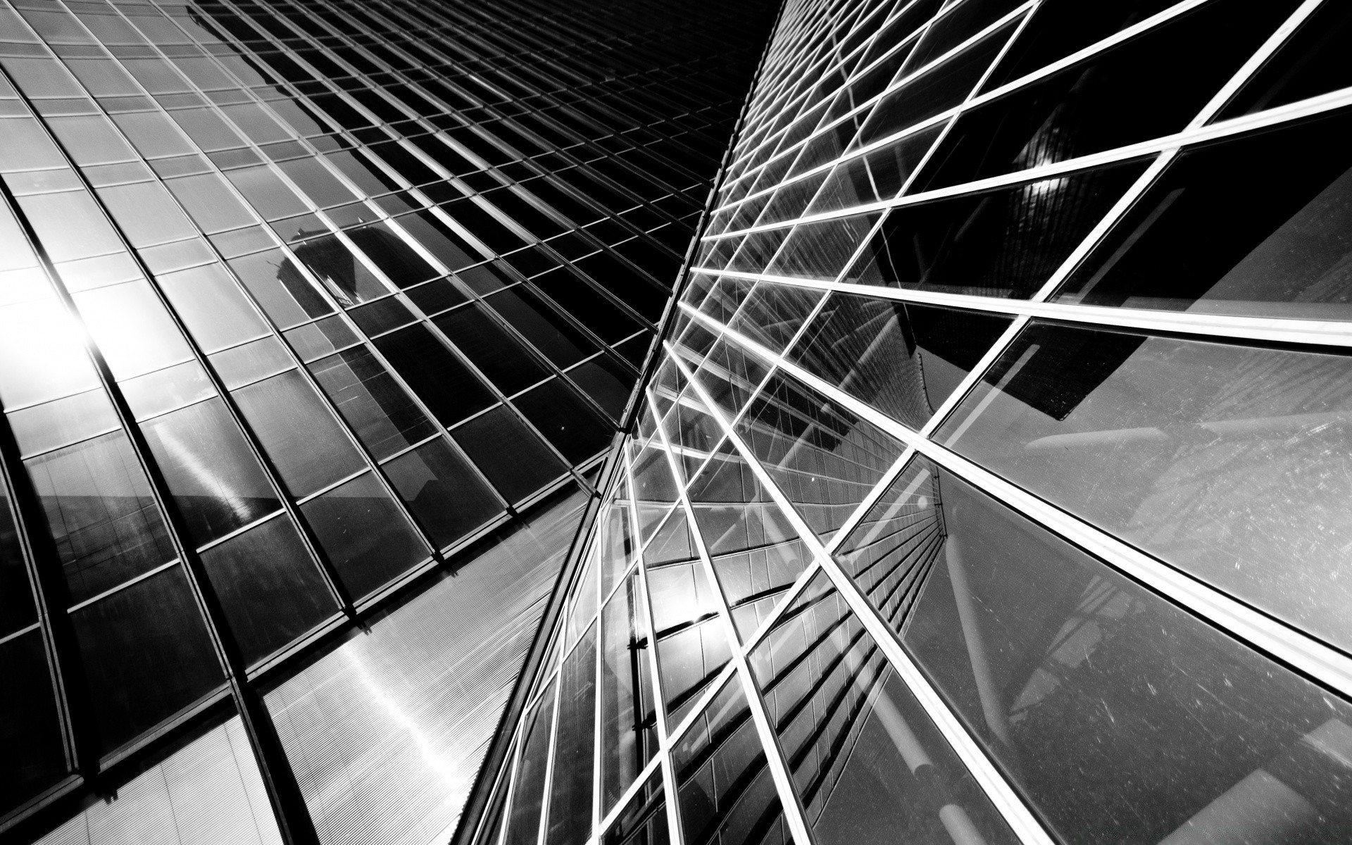 black and white perspective monochrome modern architecture contemporary steel reflection city urban