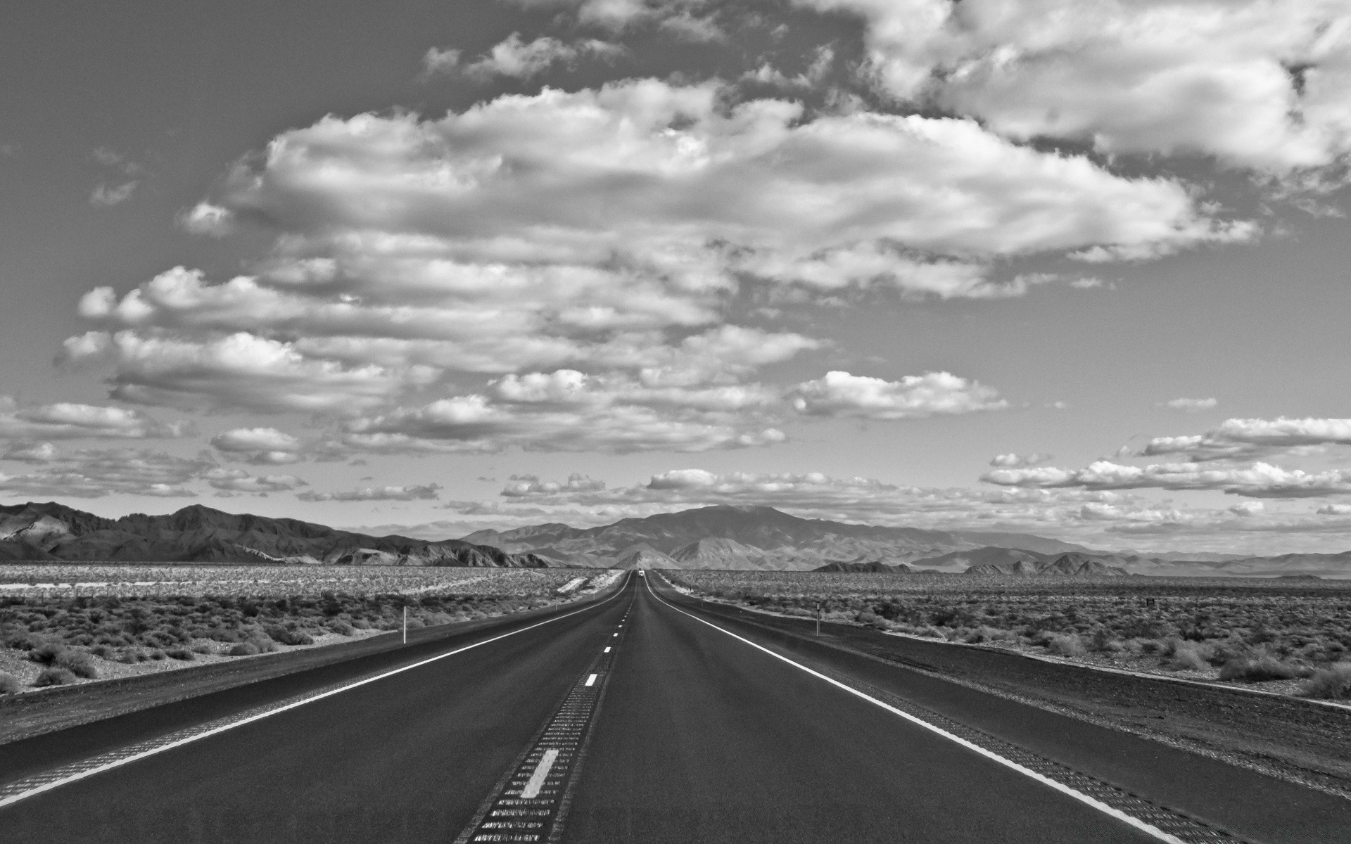 black and white road travel highway asphalt sky street transportation system landscape long nature outdoors perspective empty