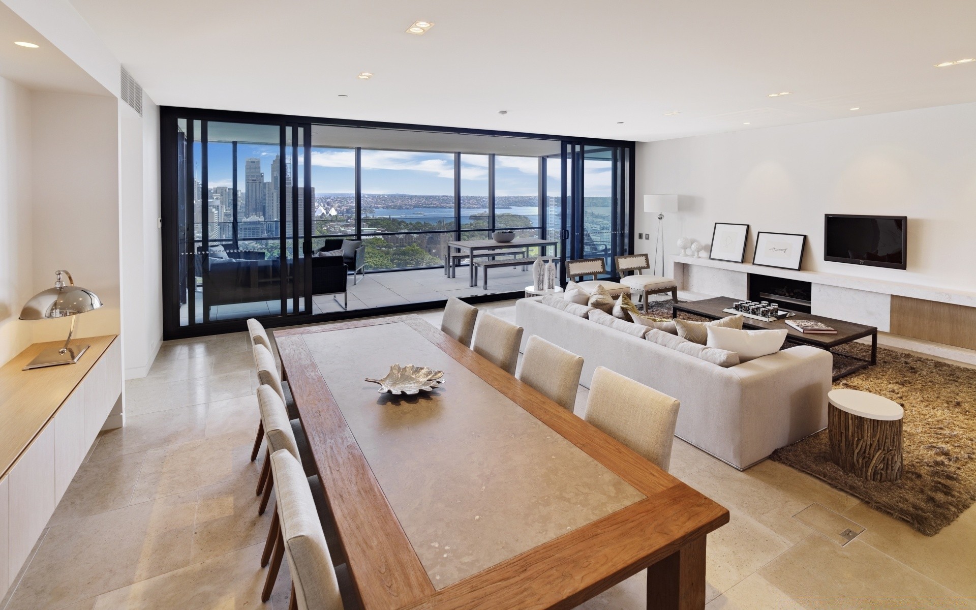 house and comfort furniture room indoors interior design contemporary floor seat table chair home window luxury apartment house sofa family spacious rug ceiling dining room