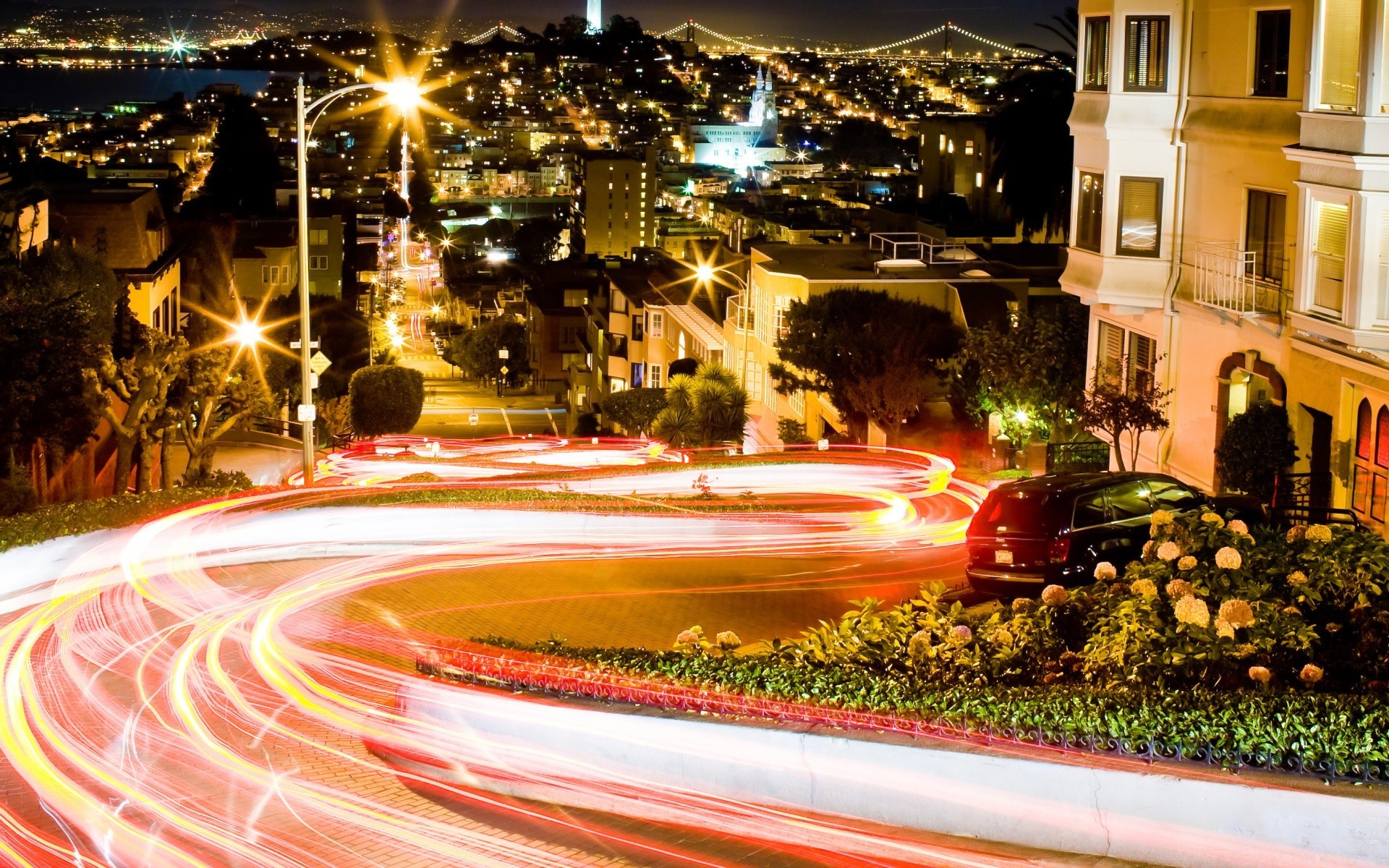 other city road blur car street traffic transportation system travel motion evening fast city hurry light highway urban dusk illuminated downtown building