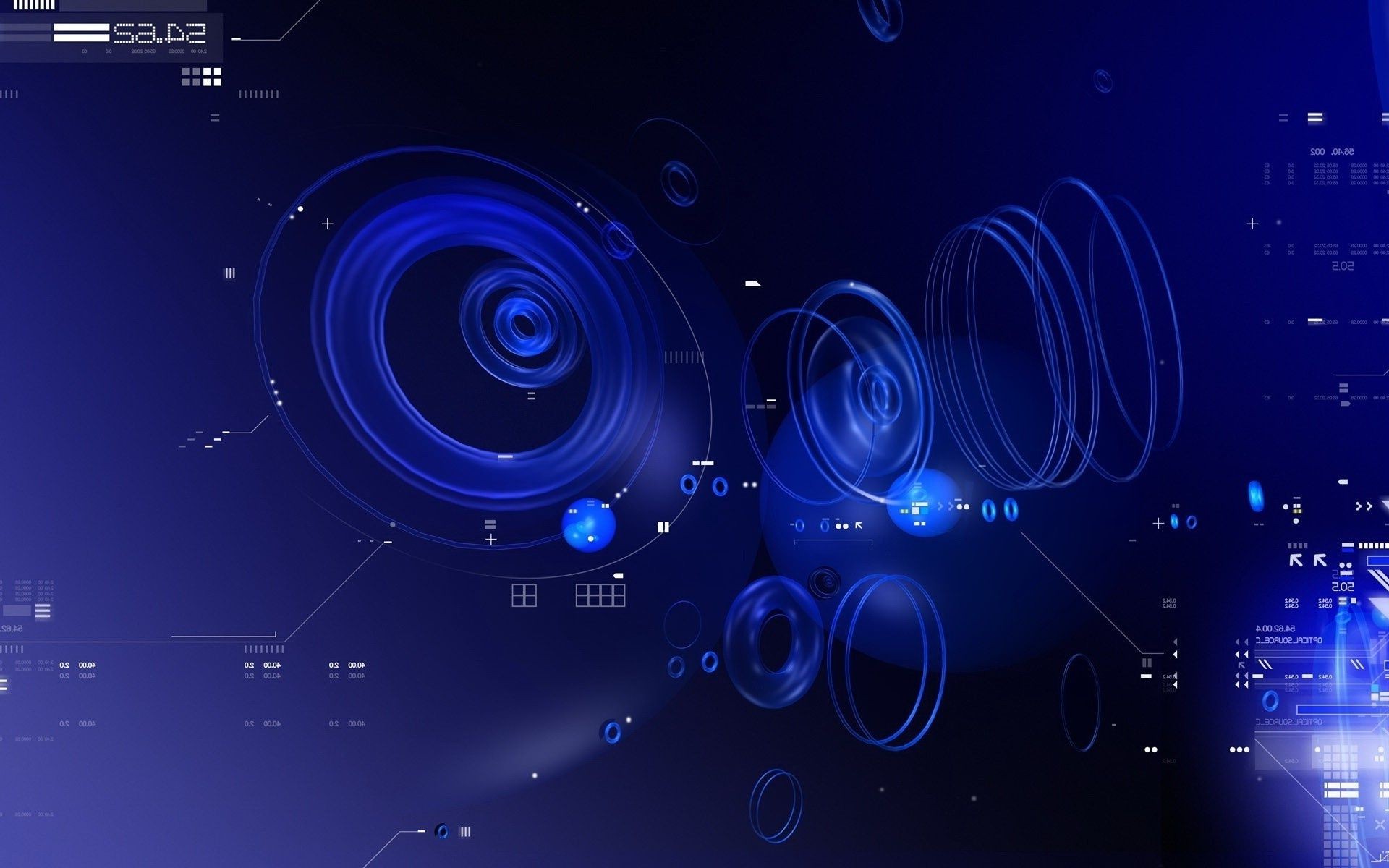 geometric shapes technology abstract desktop space dark round design illustration bright
