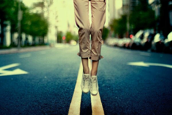 A girl flutters around the city like a moth