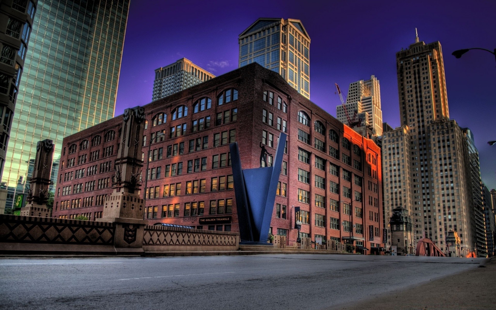 other city architecture city travel building downtown office skyscraper business sky urban dusk outdoors street modern cityscape evening